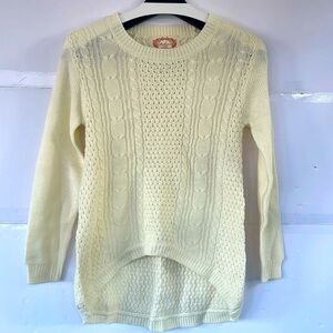 Wet Seal Ambiance Off-White Cable Knit High Low Sweater Small